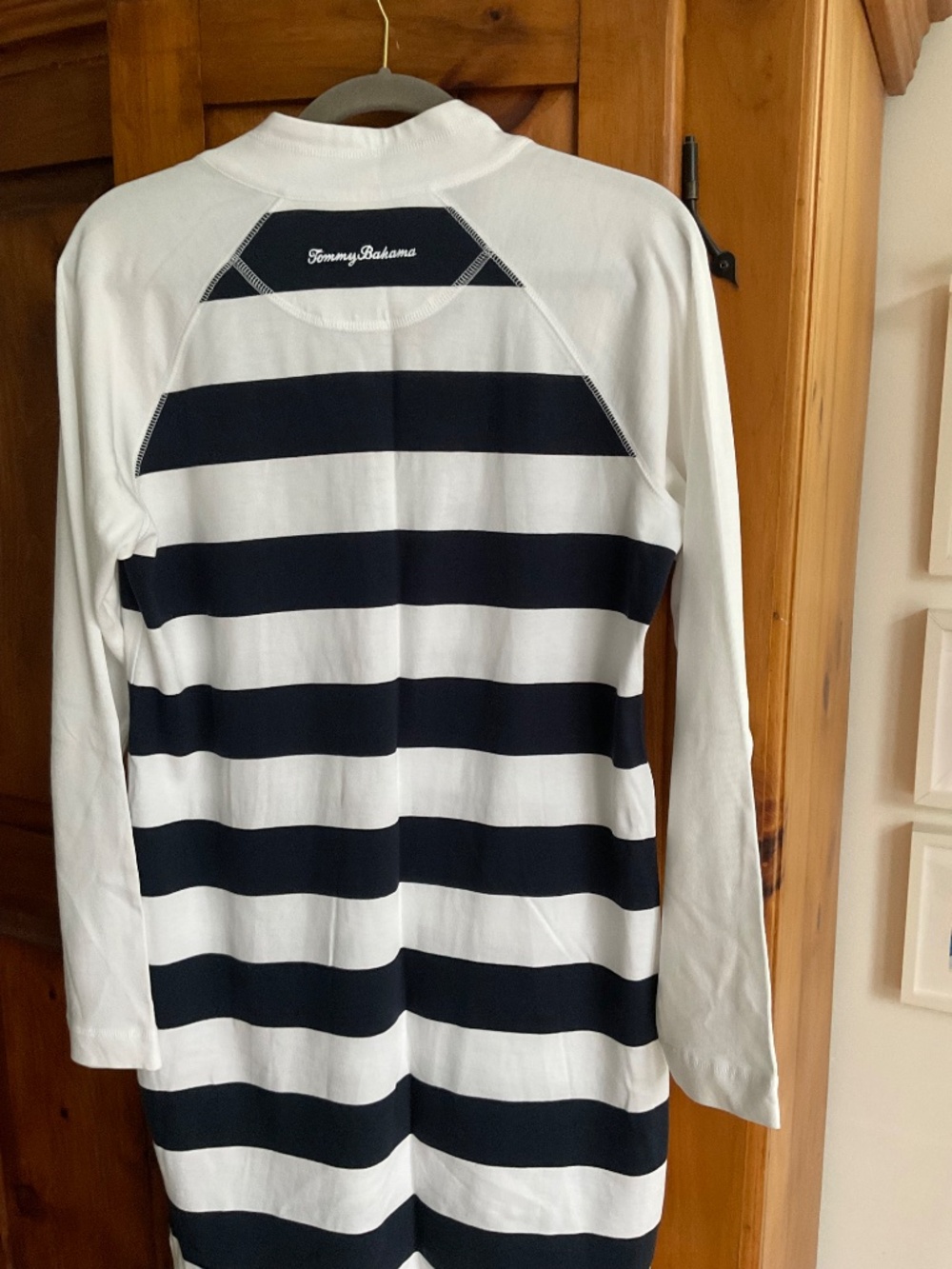 Tommy Bahama NWT quarter zip navy striped dress. - Picture 3 of 3